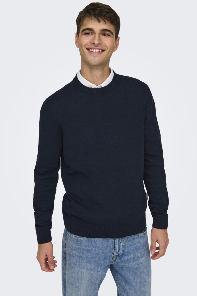 ONSREX LIFE REG 12 CREW KNIT 22024080 DARK SAPPHIRE